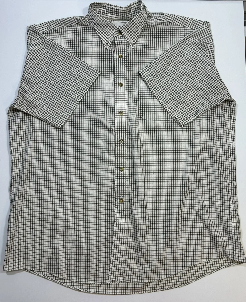 L.L. Bean Men’s Short Sleeve Checkered Shirt XL 100% Cotton